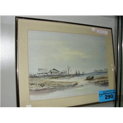 Framed original water color painting signed