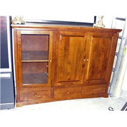 Solid wood TV entertainment stand