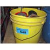 Image 1 : Yellow bucket of assorted spark plugs, grinding
