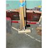 Image 1 : Bundle of brooms and squieegees and large mallet