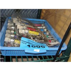 Blue basket of flashlight keychains