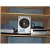 Image 1 : Shelf lot of home electronics; DVD player, sub