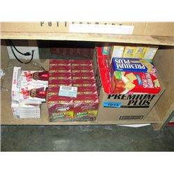 Shelf lot of assorted crackers