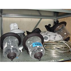 Shelf lot of assorted outdoor lighting