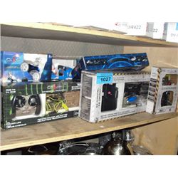 Shelf lot of radio controlled toys