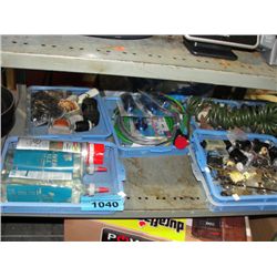 Shelf lot of hardware and misc items