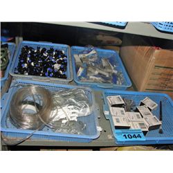 Shelf lot of hardware and misc items