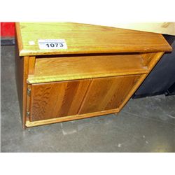 Rolling oak TV entertainment stand