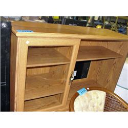 Oak finish TV entertainment cabinet