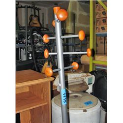 Metal and wood coat tree