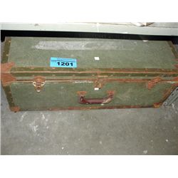 Green fiberglass and metal vintage trunk