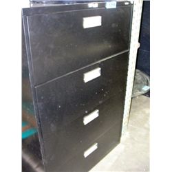 Black metal 4 drawer lateral filing cabinet