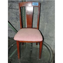 Antique oak T back side chair