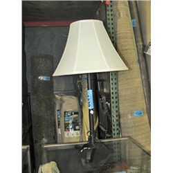 Black metal based contemporary table lamp
