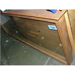 Large oak framed glass front wall mount display