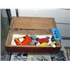 Image 1 : Wooden box filled with assorted diecast metal