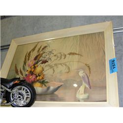 Vintage framed shabby sheak style lithograph print