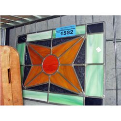 Leaded stained glass panel