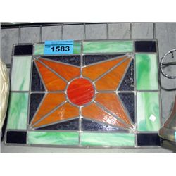 Leaded stained glass panel