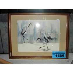 Framed original water color painting signed by