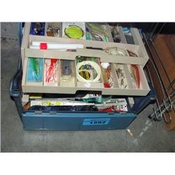 Fishermans tackle box and contents
