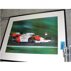 Framed formula 1 race car pritn