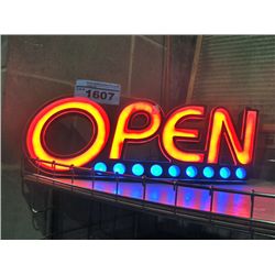 Lighted open sign
