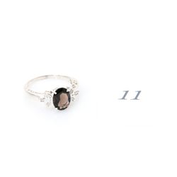 Brown topaz gemstone ring with 6 diamonds in