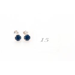 Brand new diamond & sapphire earrings in sterling