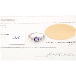 Amethyst cocktail ring set with 8 diamonds