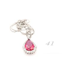 Estate pink & white crystal necklace