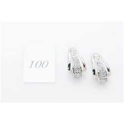 Zircon and silver necklace and earring set