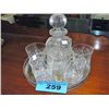Image 1 : Pinwheel crystal liqour decanter with 5 glasses