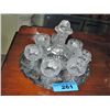 Image 1 : Pinwheel crystal liqour decanter with 7 glasses