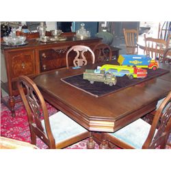 Antique 9pc walnut dining room suite;