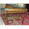 Image 1 : Vintage walnut single drawer writing table
