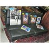 Image 1 : Black leather convertable sofa bed