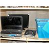 Image 1 : Shelf lot of misc; moniter, laptop, CDs etc