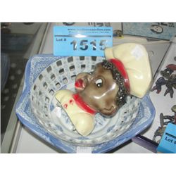 chinese pottery bowl and chalkware kitchen utensil