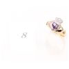Image 1 : Heart Shape Amethyst & Genuine Diamond Claddah Rin