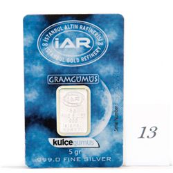 Solid .999 Silver Certified & Serial Numbered Bar *NO SHIPPING AVAILABLE*