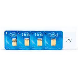 4x .999 Solid Gold Certified Bars *NO SHIPPING AVAILABLE*