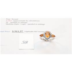 925 solid silver 3.19carat custom made citron