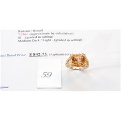 925 solid silver 7.28carat custom made citron and