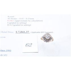 10k gold 1.64carat diamond ring main diamond 1.46c