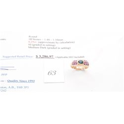 10k gold 1.01carat sapphire and ruby dinner ring
