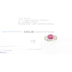 925 solid silver 3.47carat custom made ruby and