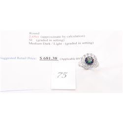 925 solid silver 2.69carat custom made topaz and