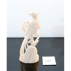 Genuine carved ivory bird figurine