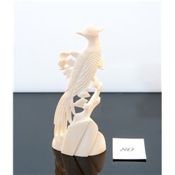 Genuine carved ivory bird figurine